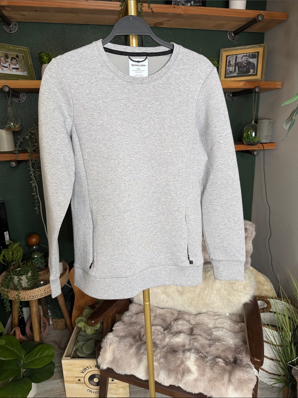Tommy John Light Gray Crewneck Sweatshirt